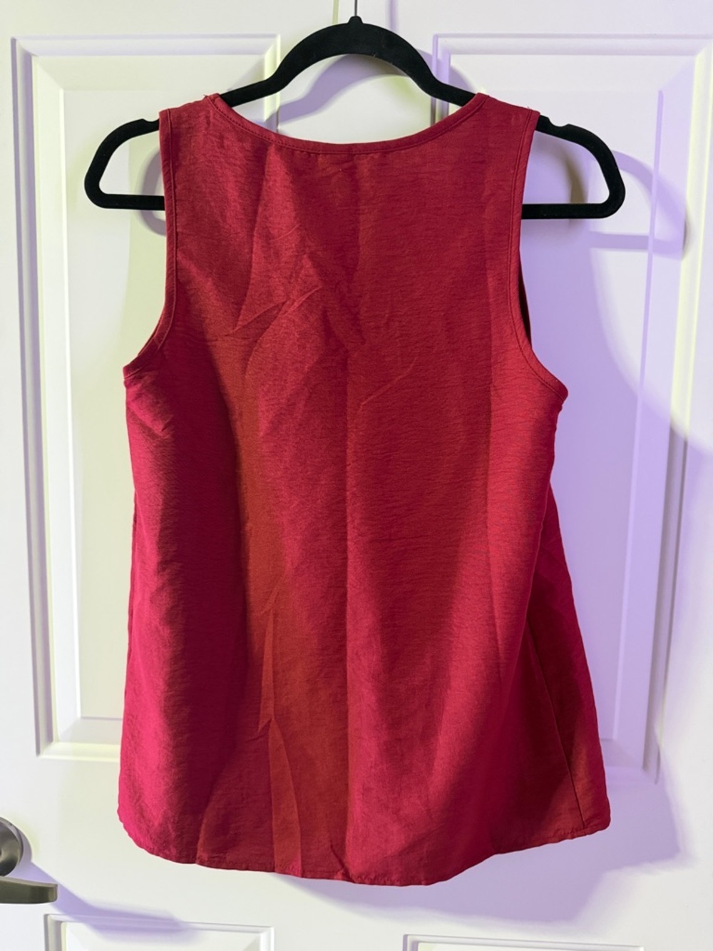 SHEIN Raspberry Red Gathered V-Neck tank - Picture 5 of 6